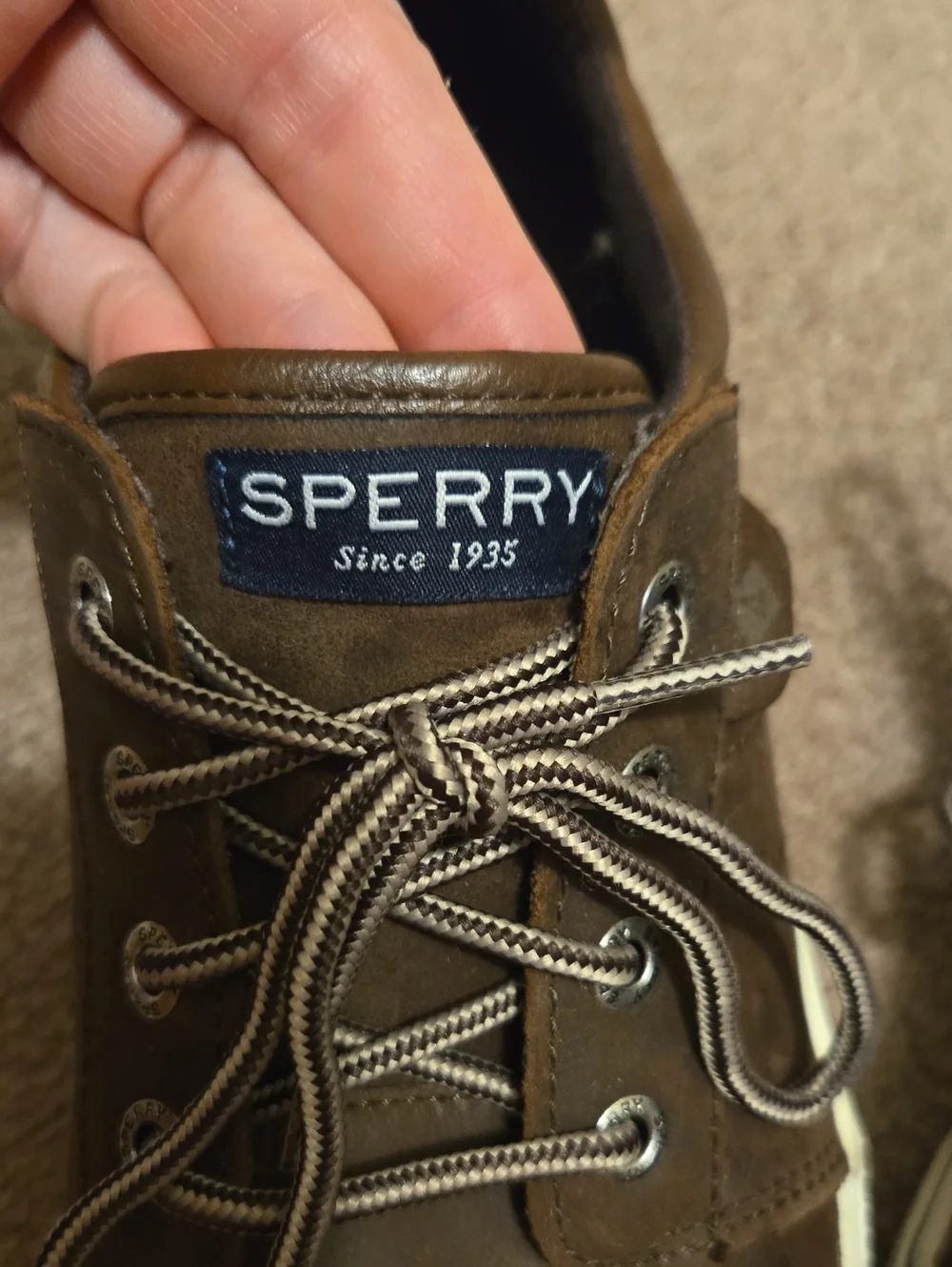 Sperry Brown Leather Deck-Style Lace-Up Boat Shoes